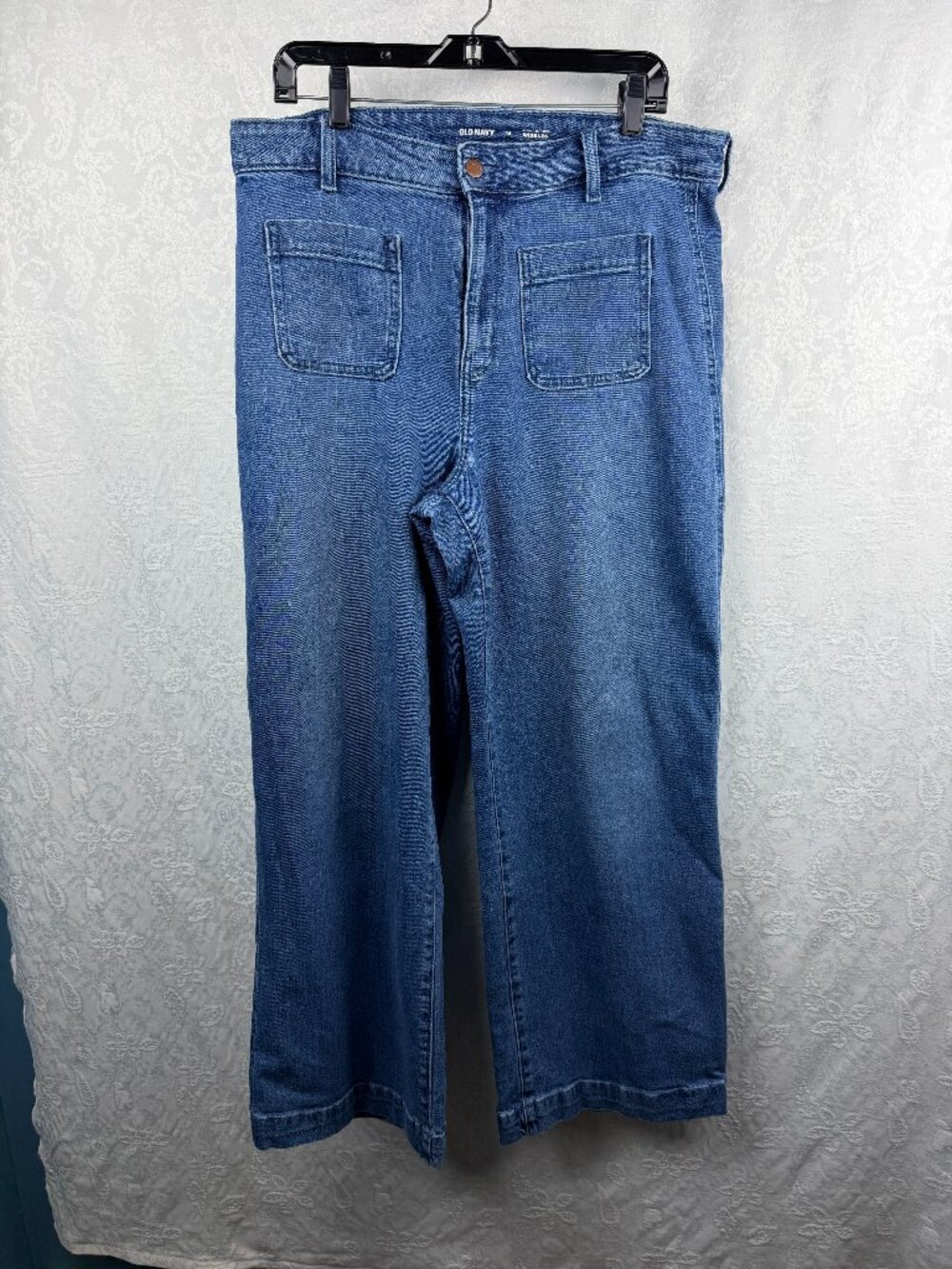 Old Navy Womens Size 14 Extra High Rise Wide Leg Jeans Blue Denim